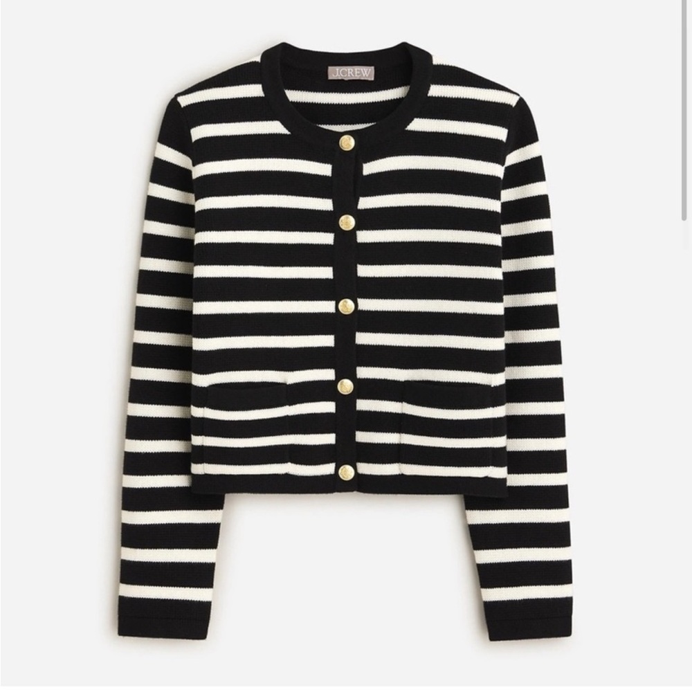 Jcrew Emilie Stripe Lady Jacket sweater